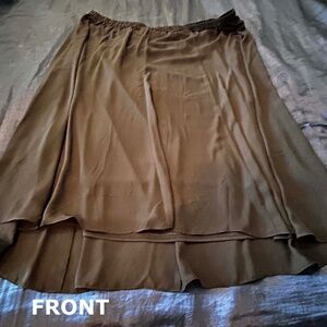SKIRT, HIGH LOW HEM, BLACK, SIZE 3X, FULL LINING, FLOWING, ELASTIC WAIST, JOAN